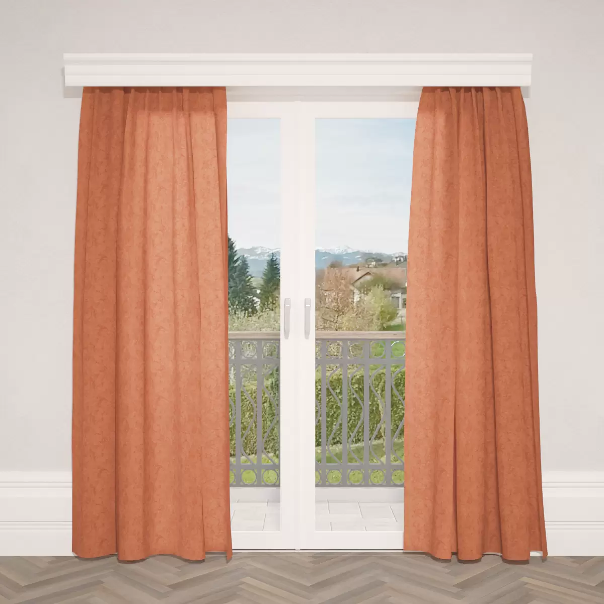 Nachtvorhang Marmor Orange
