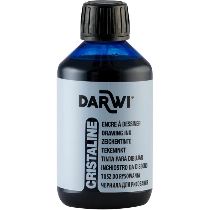 DARWI Flacon de 250 ml d'Encre à Dessiner - Bleu outremer