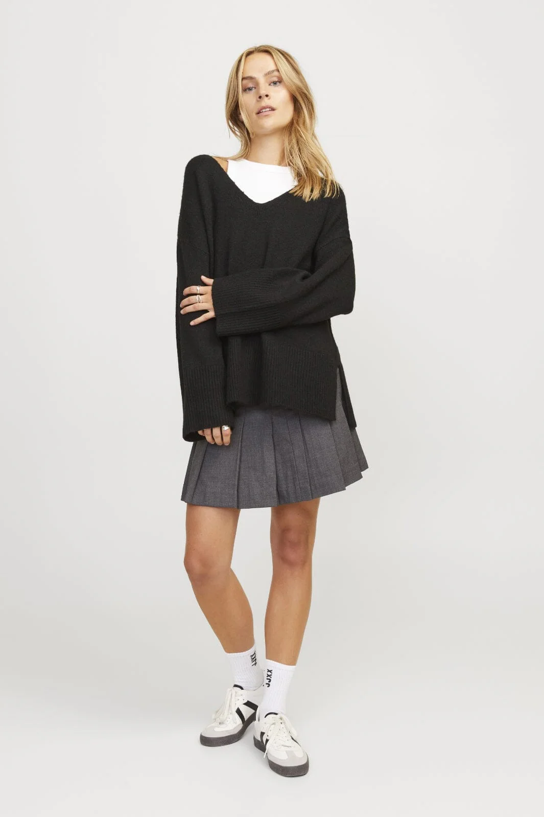 Jjxx Jxellis Short Plisse Skirt Tlr 12274234 4714098 dark grey melange