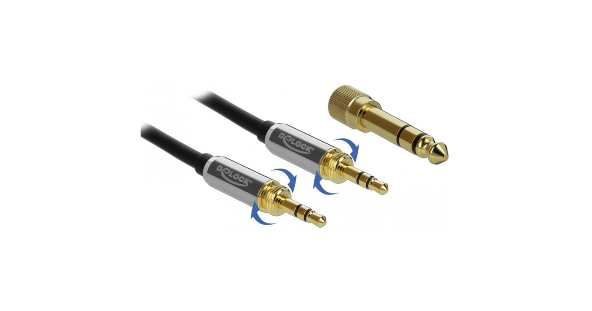 DeLOCKStereokabel 3,5 mm 3 Pin-stekker > 3,5 mm 3 Pin-stekker  (Zwart, 3 meter)