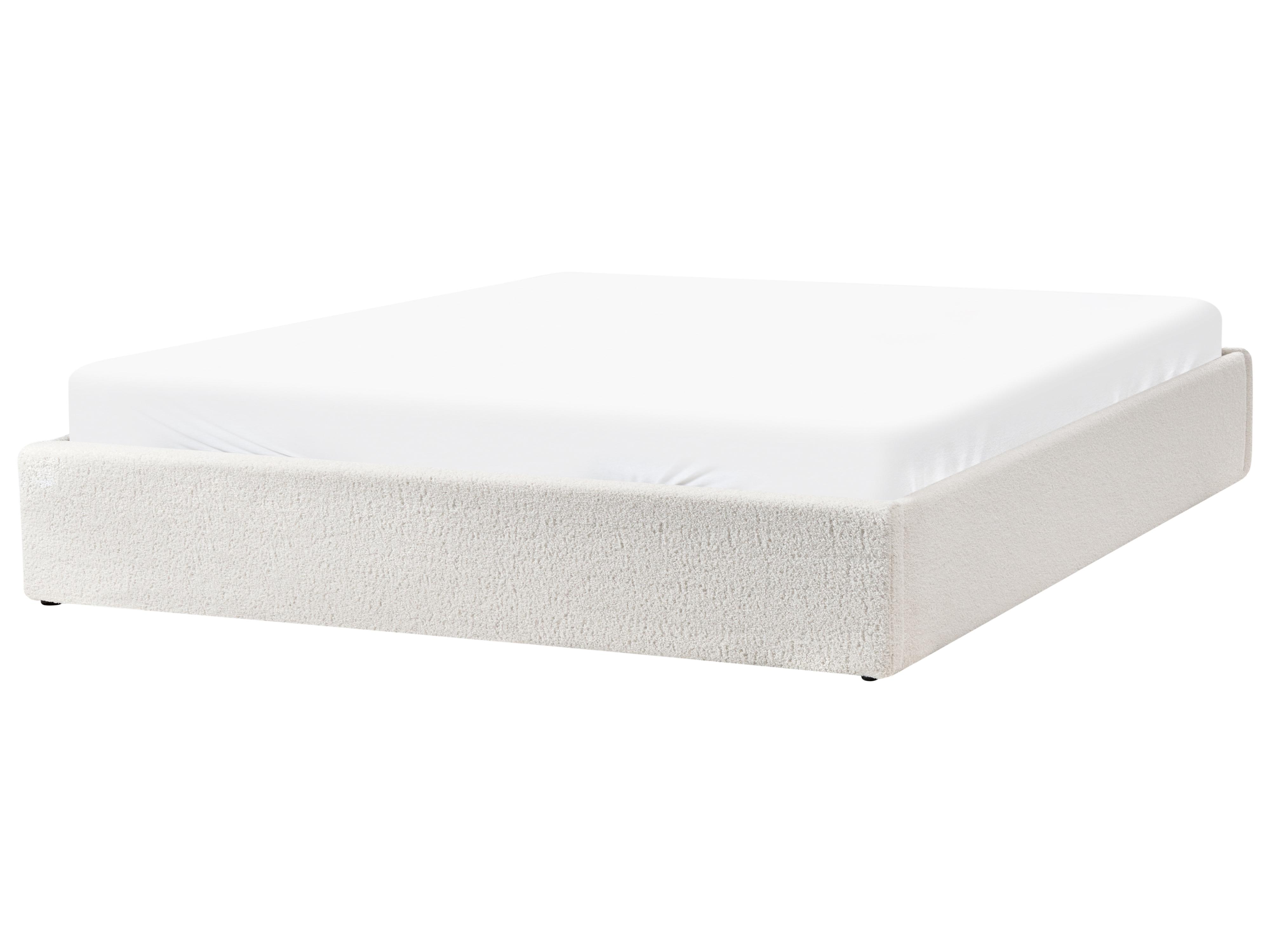 Opbergbed zonder hoofdbord Bouclé DINAN 180 x 200 cm Gebroken wit