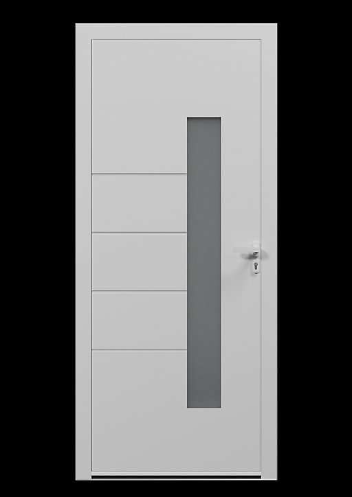 Porte d'entrée alu blanc Harumi H.215 x l.90 cm poussant gauche