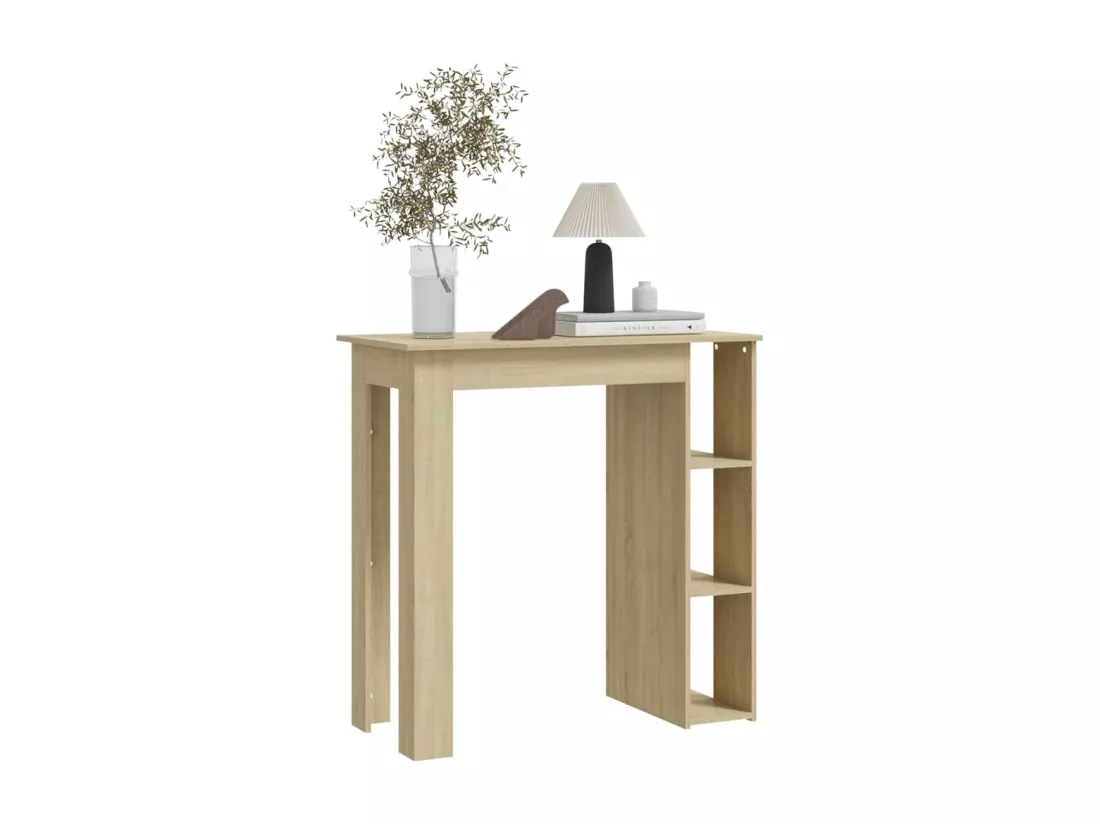 Table de bar avec étagère Chêne sonoma 102x50x103,5cm Aggloméré