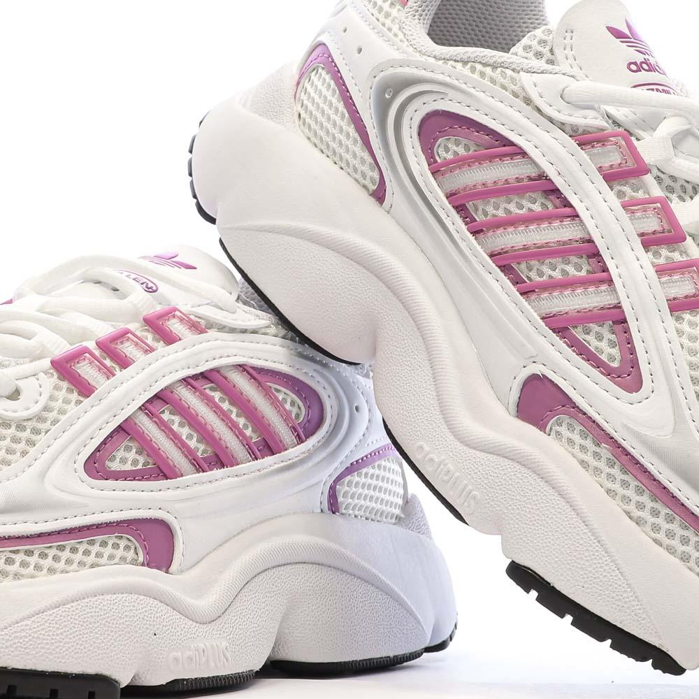 Adidas Baskets Blanches/Roses Femme Adidas Ozmillen