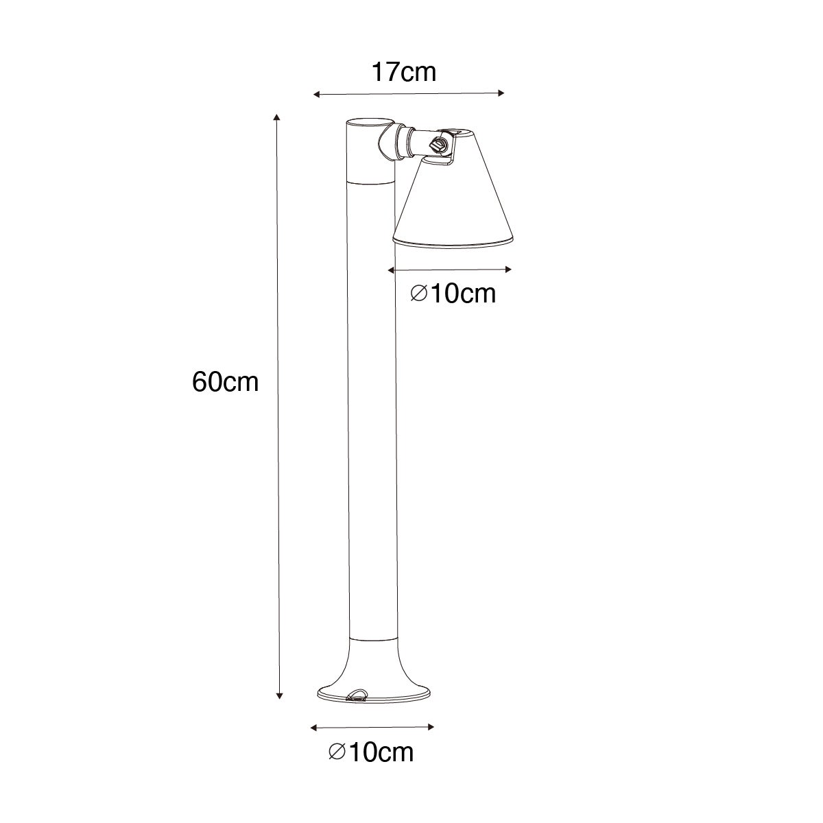 Moderne buitenpaal, roestbruin, 60 cm, IP44, verstelbaar - Ciara