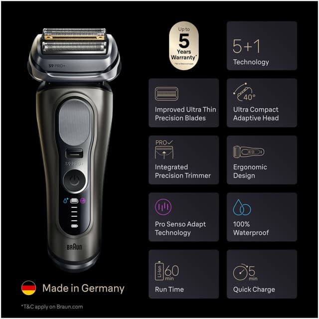 Braun Series 9 PRO+ barbermaskine 9675cc (grå)