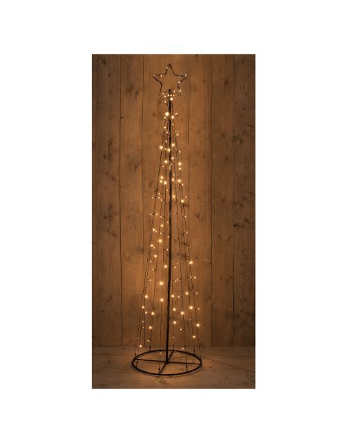 Anna's Collection Boom Met Ster - Kerstverlichting - 40 cm Zwart 140 Led Classic Warm Met Timer