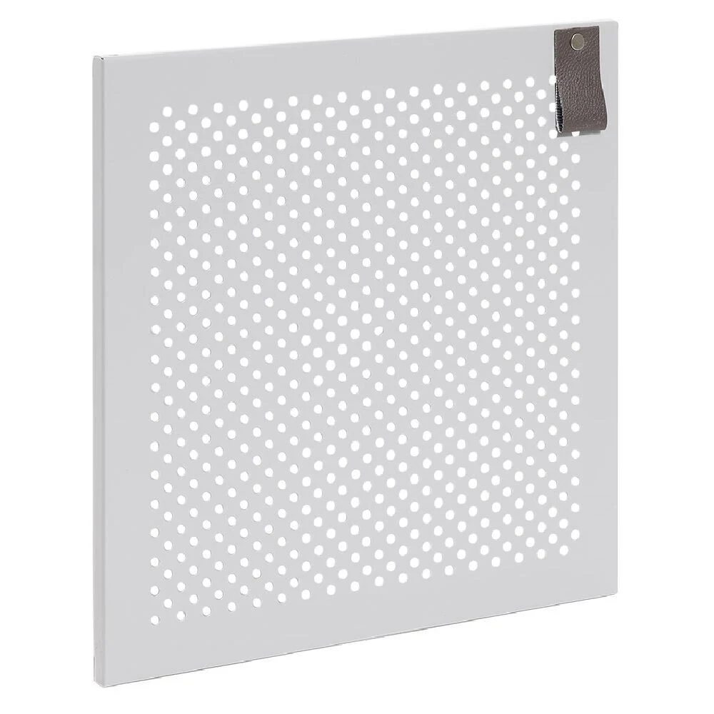 Porte Box Cube métal ajouré gris clair