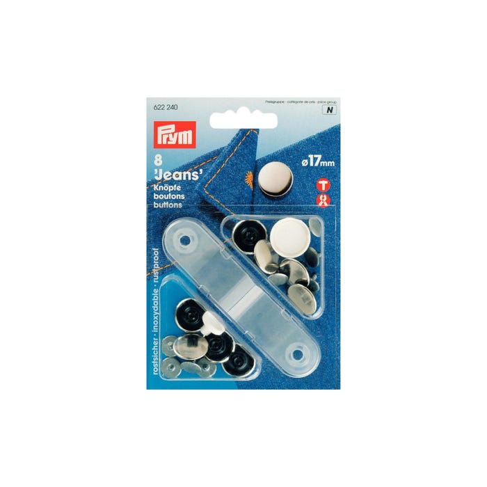 Prym-8 drukknopen jeans 14 mm - 17 mm