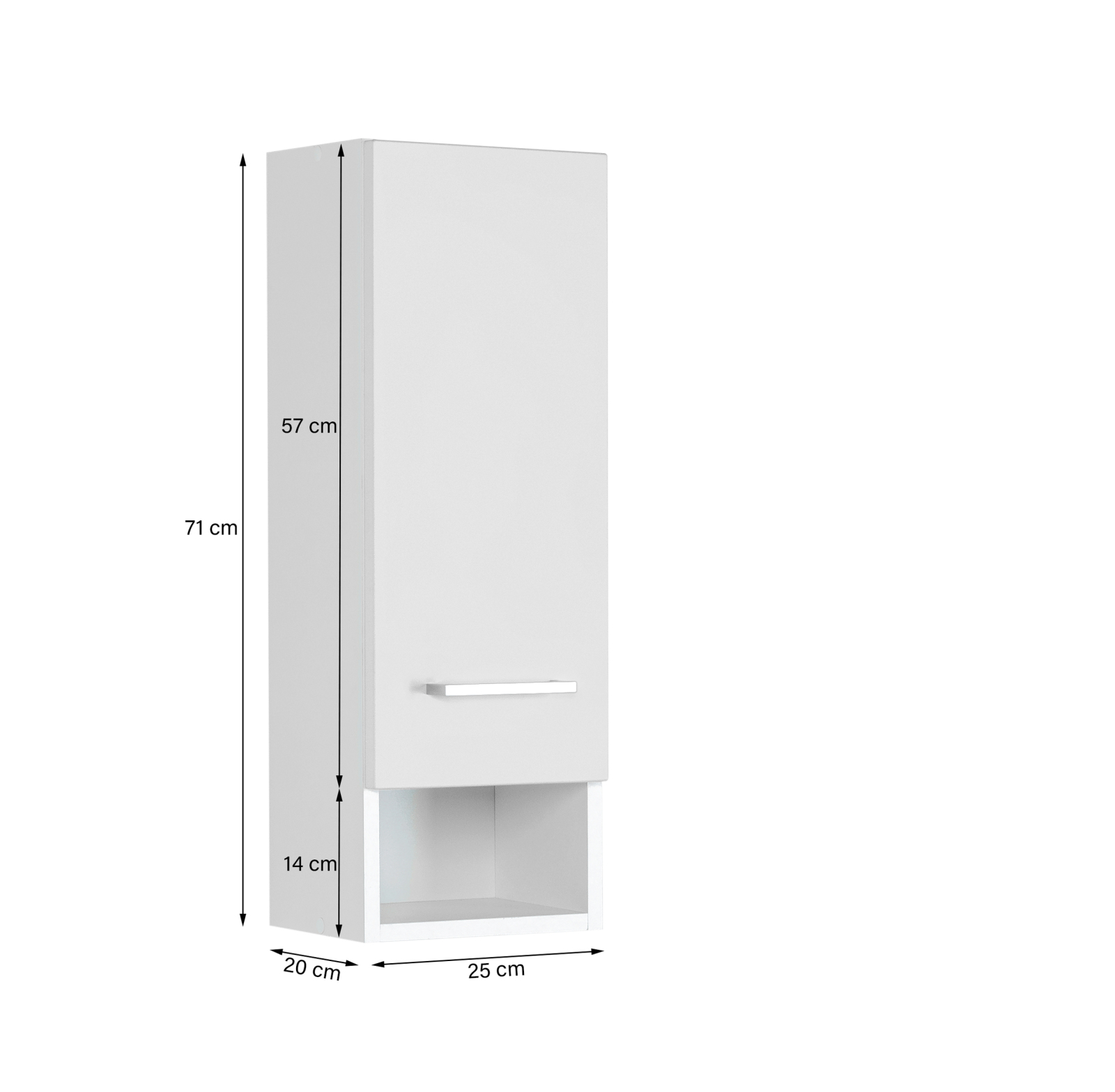 Hängeschrank RIGA - weiß - 25 cm