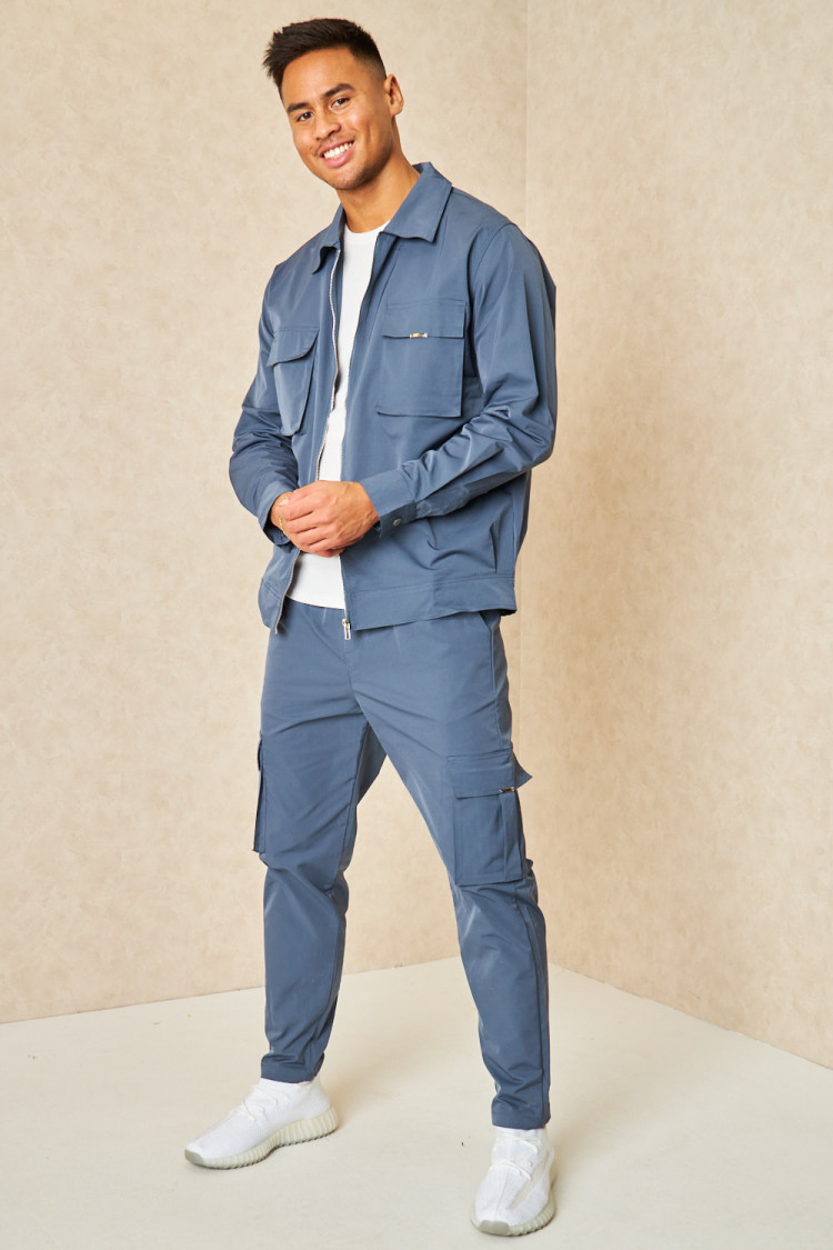 Ensemble gris foncé veste + pantalon cargo
