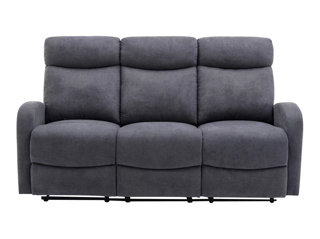 Canapé 3 places relax en tissu gris EVELYN