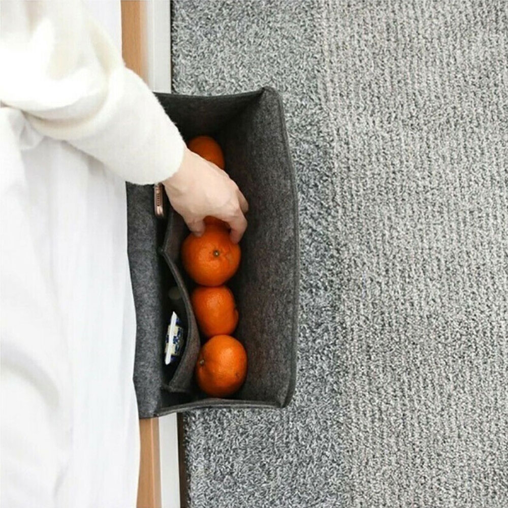 (32x20cm) Filz Sofa Organizer Betttasche Couch Hänge Halterung für Smartphones / Tablets / Zeitschriften - Dunkelgrau