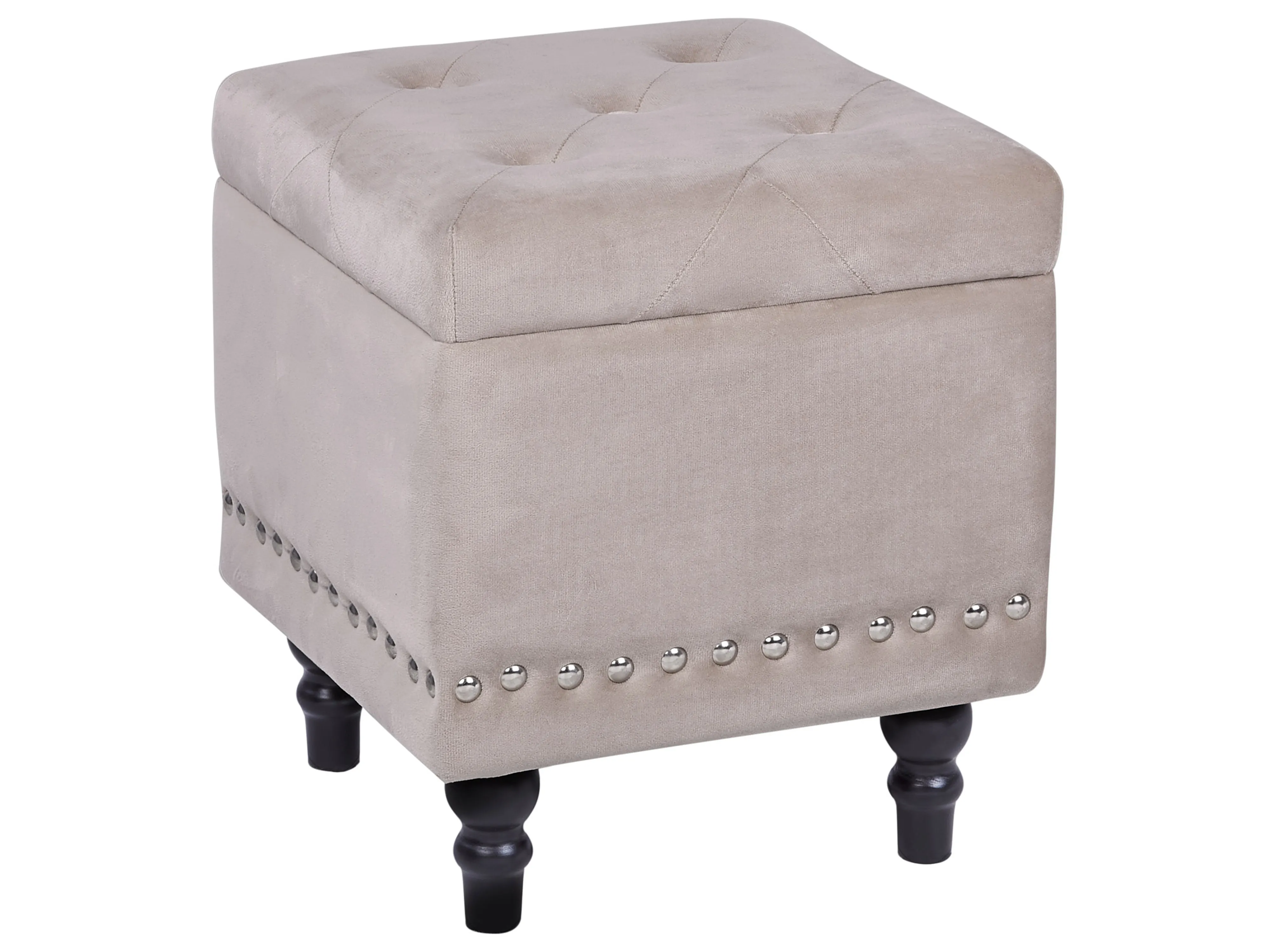 Poef met opbergruimte LORETTO Fluweel Beige