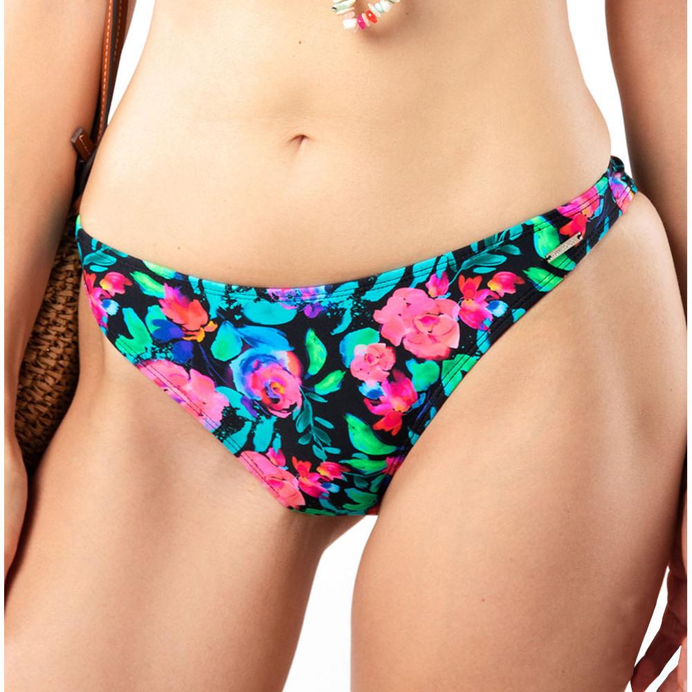 Sun project Bas de Bikini Noir à Fleurs Femme Sun Project Tanga