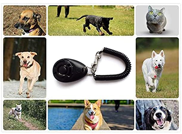 Hunde Training Klicker Sporting Finger Clicker   Spiralkabel mit Karabiner Haken - Schwarz
