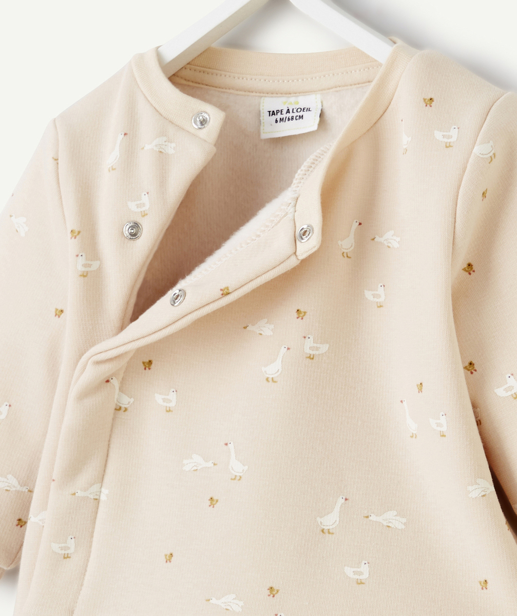 SWEAT PRESSIONNÉ BÉBÉ EN FIBRES RECYCLÉES ROSE POUDRÉ IMPRIMÉ OIES