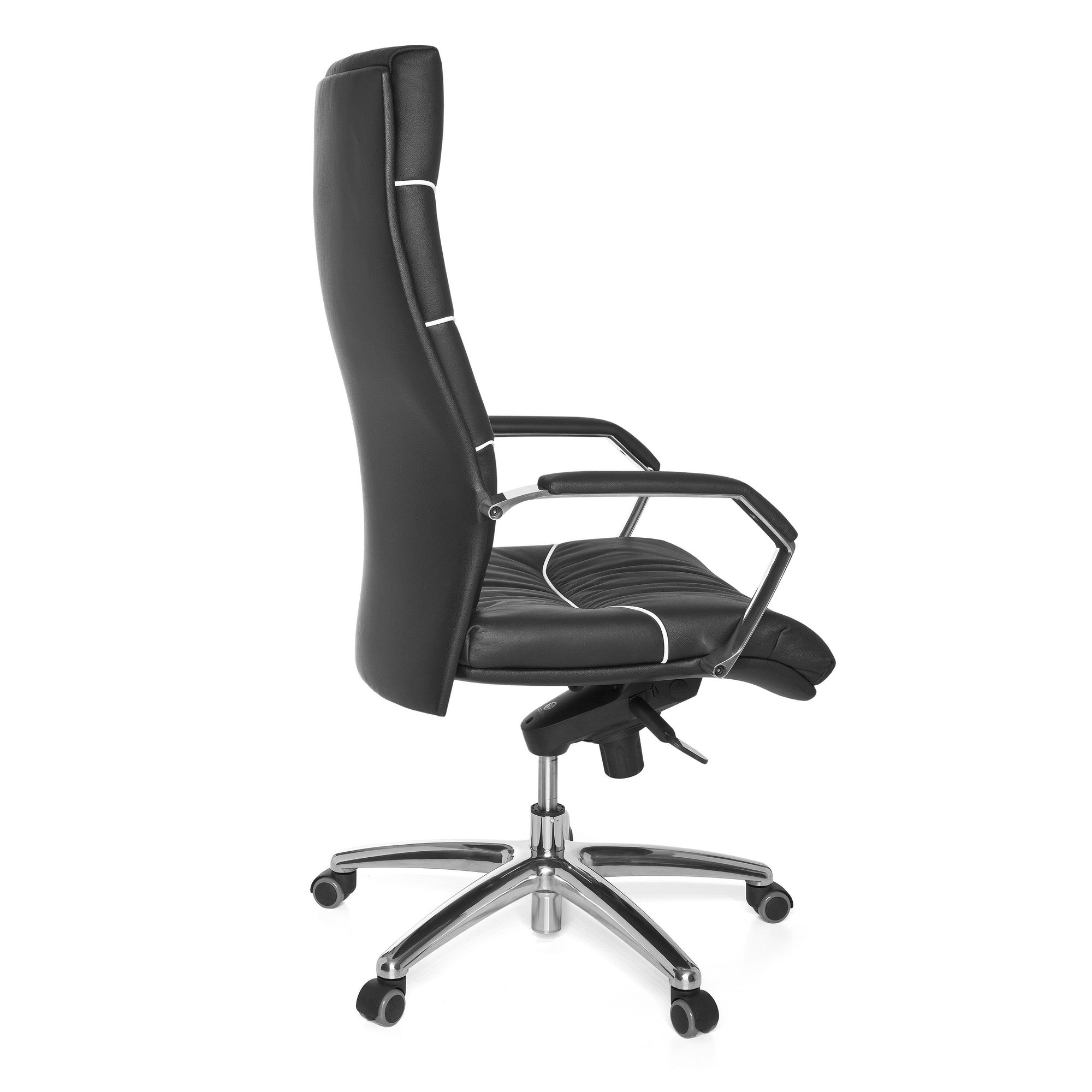 FineBuy XXL Chefsessel Echtleder schwarz Bürostuhl Drehstuhl Schreibtischstuhl