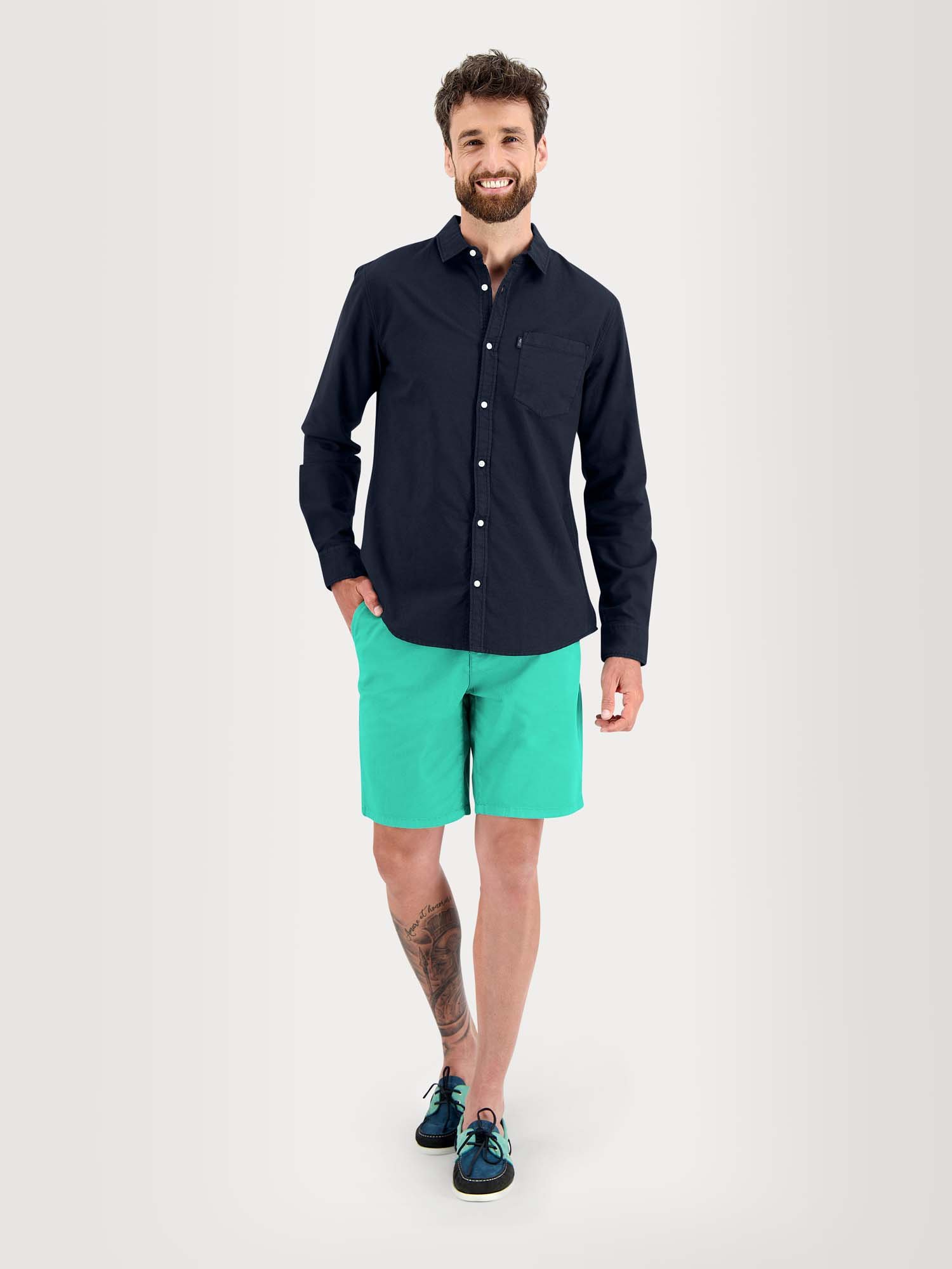 Chemise Homme Manches Longues Coton Marine