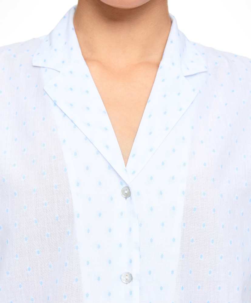 Camisa de manga curta, 100% algodão plumeti