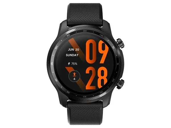 Mobvoi TicWatch Pro 3 Ultra - 47 mm - skyggesort - smart ur med bånd - fluororubber - display 1.4