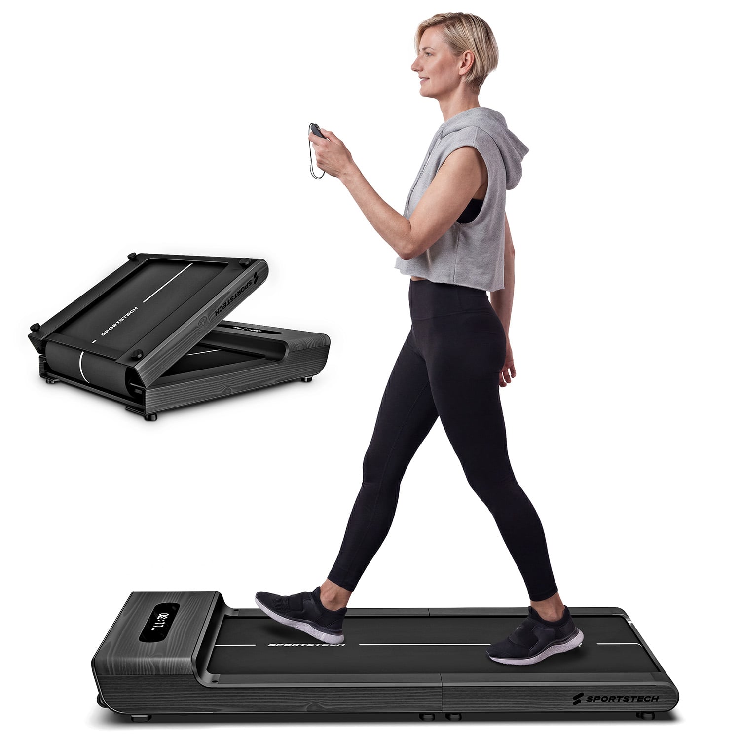 WoodPad Pro Laufband grau
