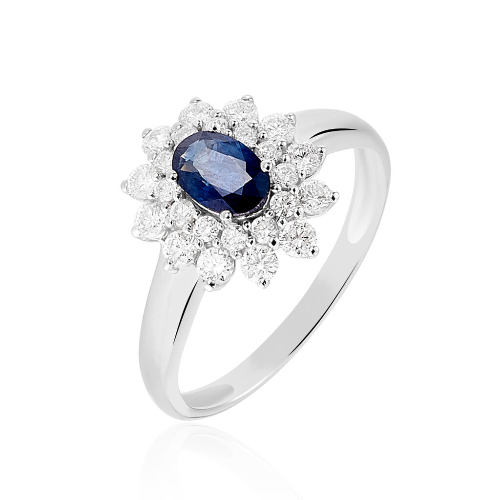Bague Ivan Or Blanc Saphir Et Diamant