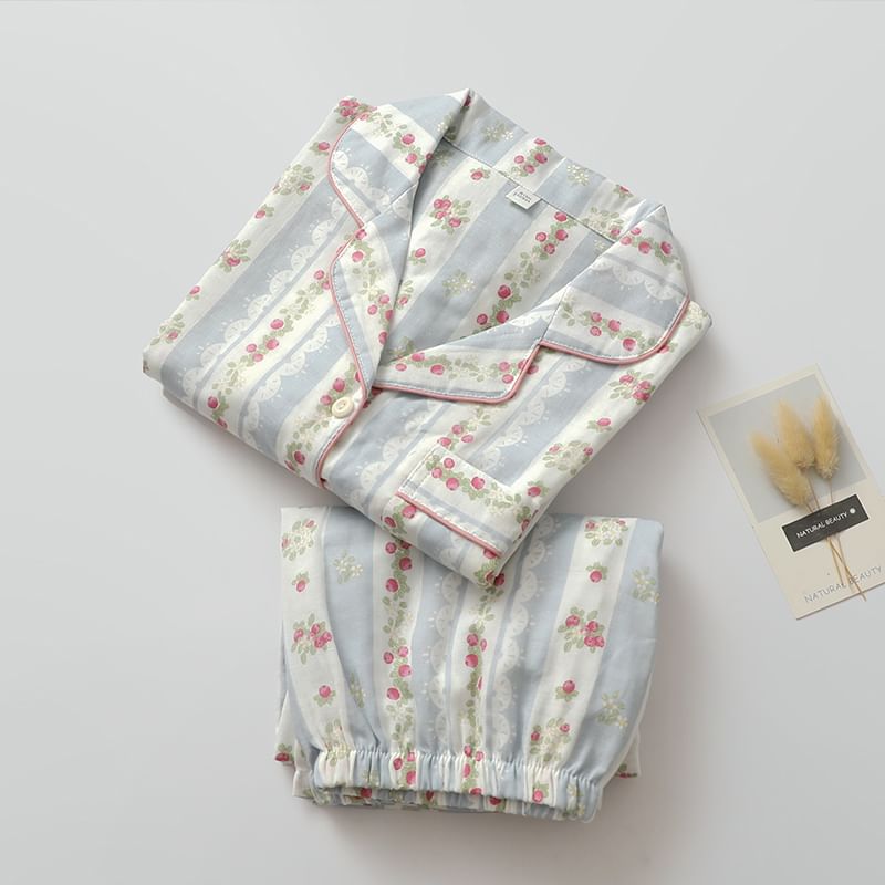 Finlies - Pyjamaset: Bloemenshirt + Broek