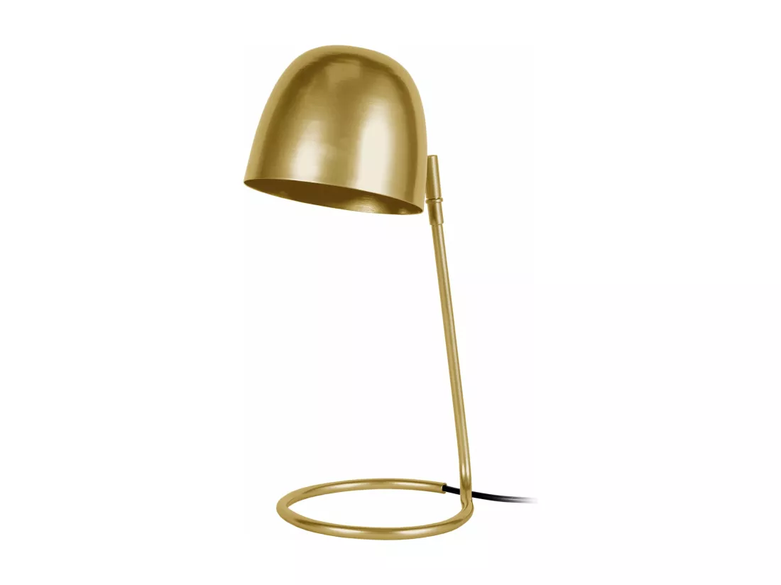 Lampe de bureau droit métal doré 40 cm.