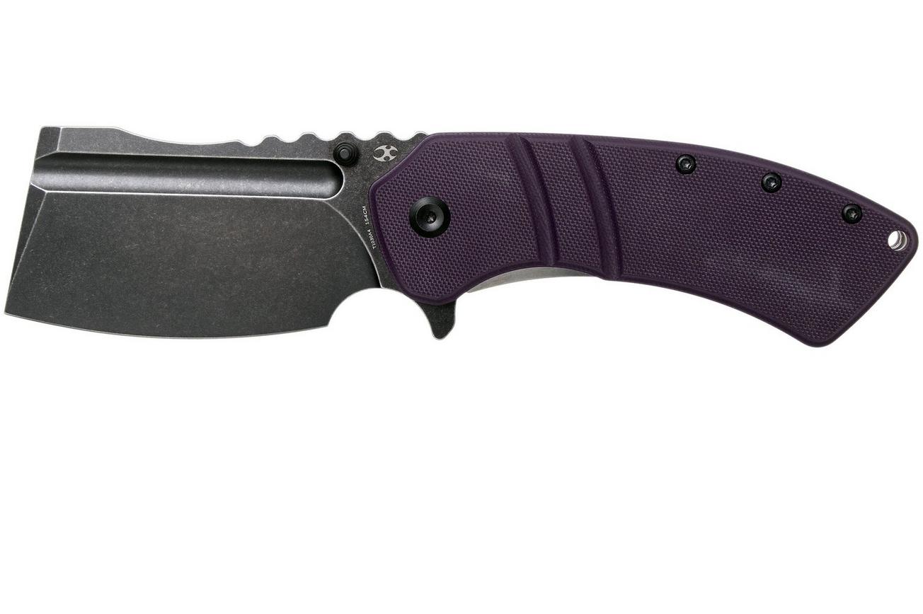 Kansept XL Korvid T1030A4 Blackwashed, Purple G10 zakmes, Justin Koch design