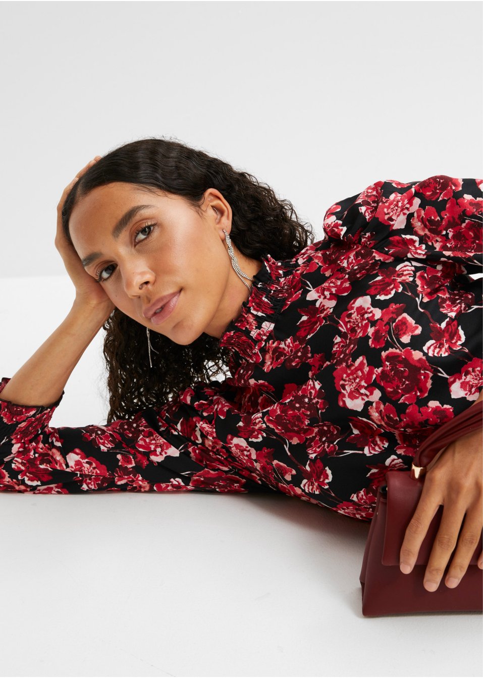 Robe midi à motif floral