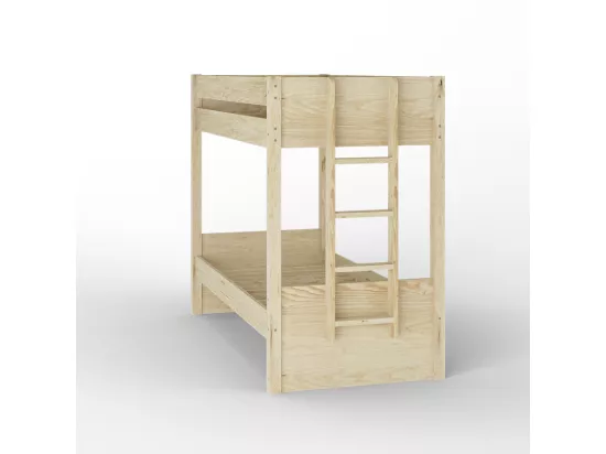 Lit superposé avec matelas 80x200 cm bois massif bois naturel ELORA