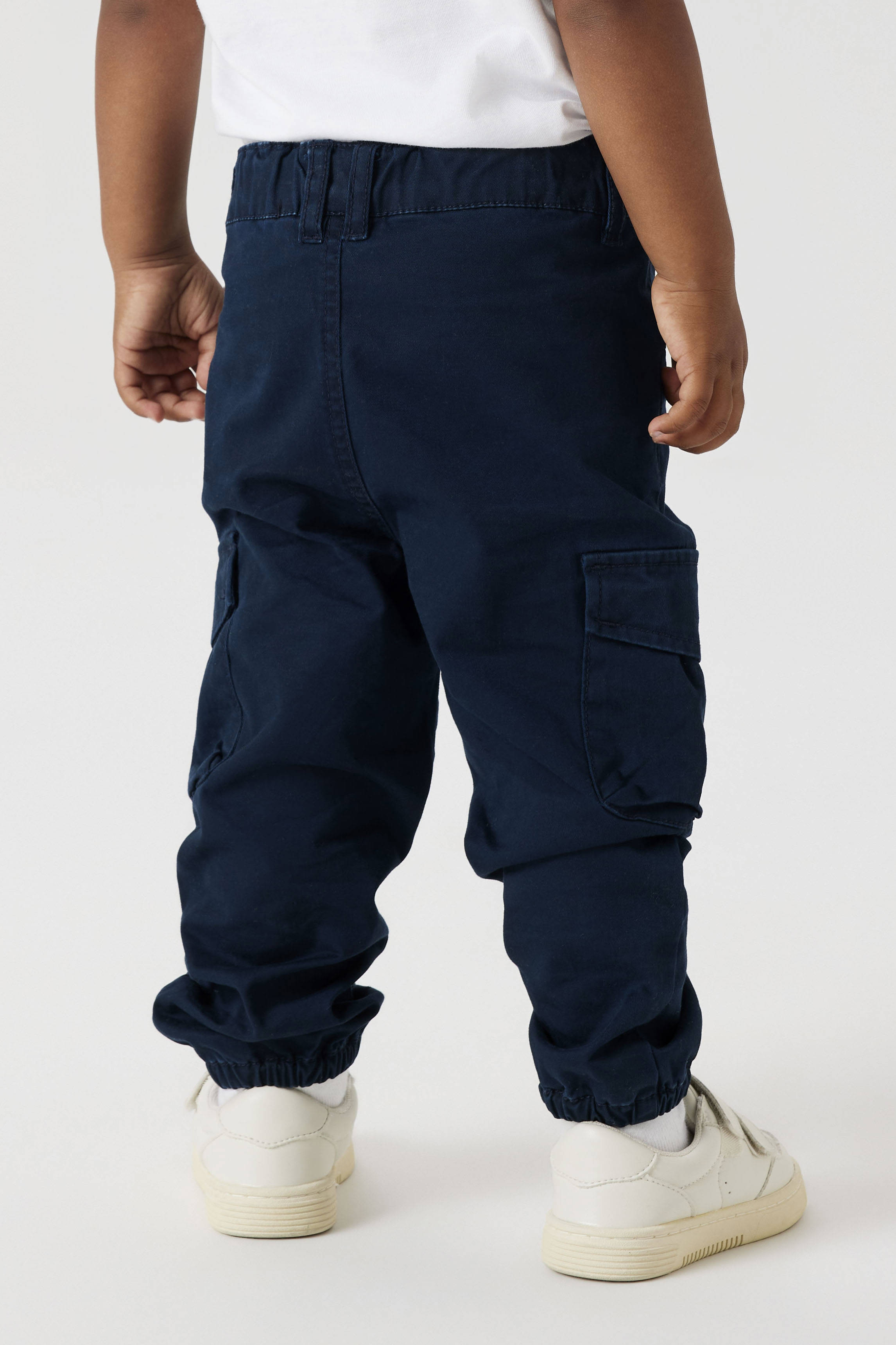NAME IT regular fit cargo broek donkerblauw