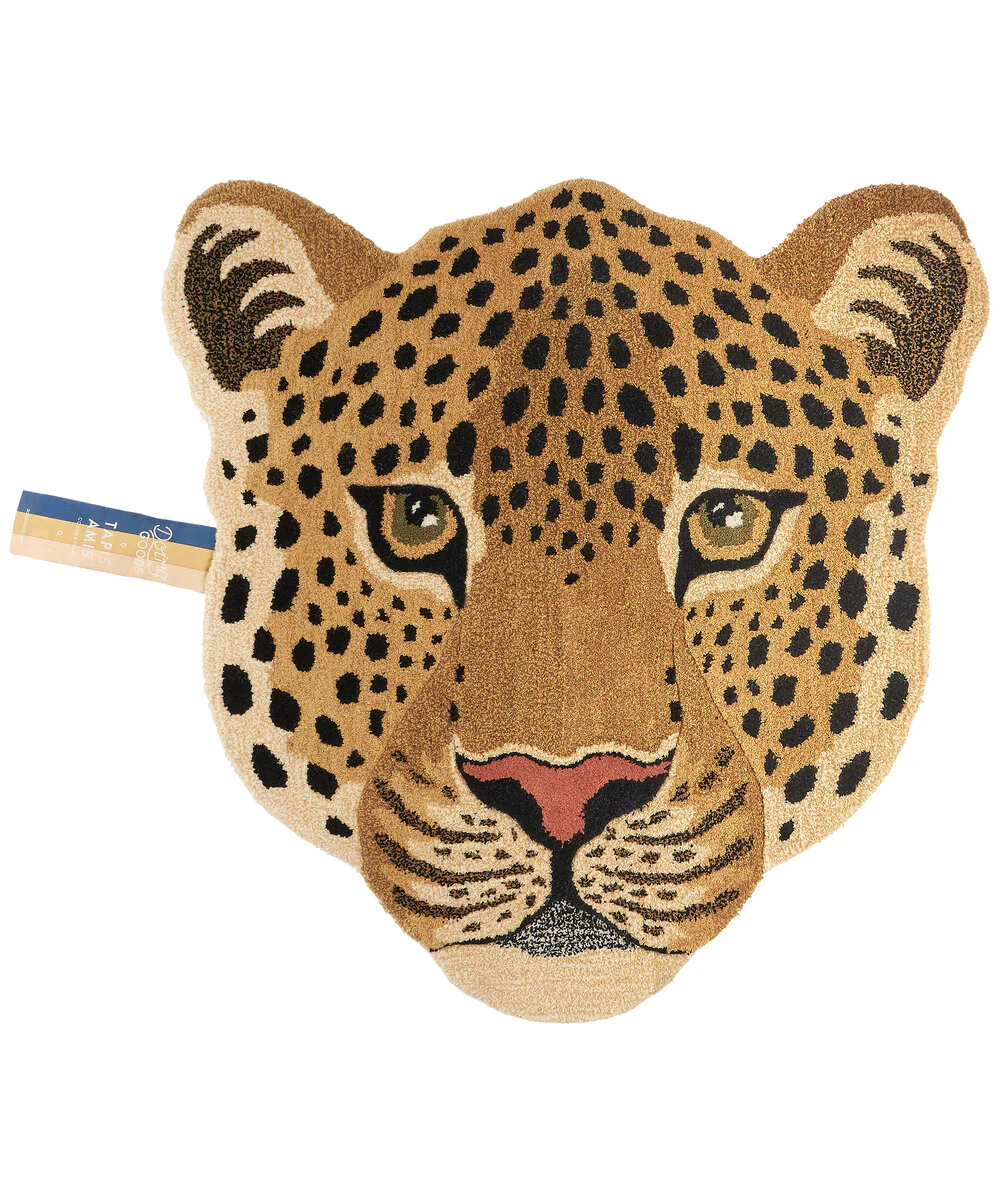 Doing Goods  Himani Leopard head gulvtæppe, Large - Brown