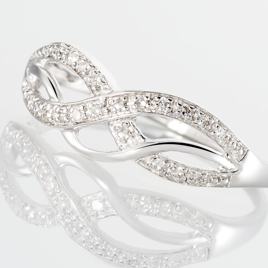 Bague Vaguelette Or Blanc Diamant