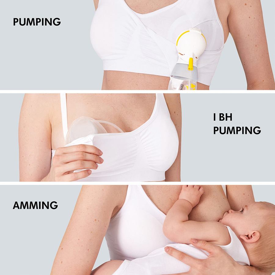 Medela 3-In-1 Nursing And Pumping Bra White M