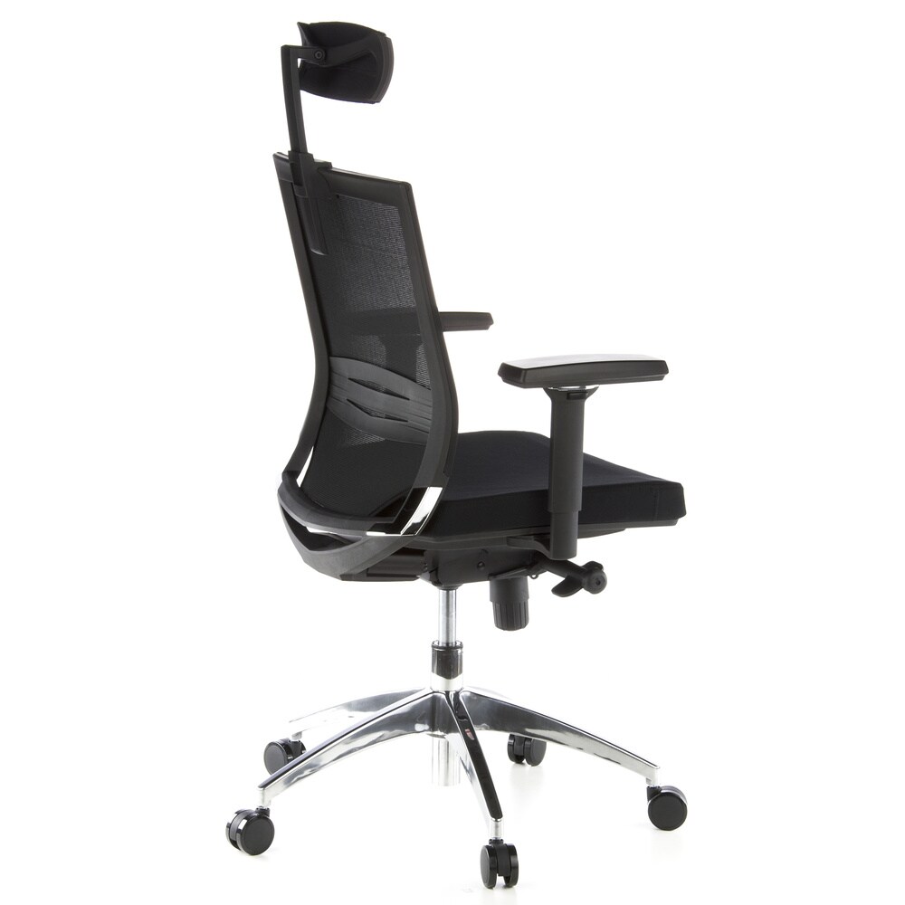 Profi Bürostuhl PORTO MAX Stoff/Netzstoff mit Armlehnen (höhenverstellbar) hjh OFFICE