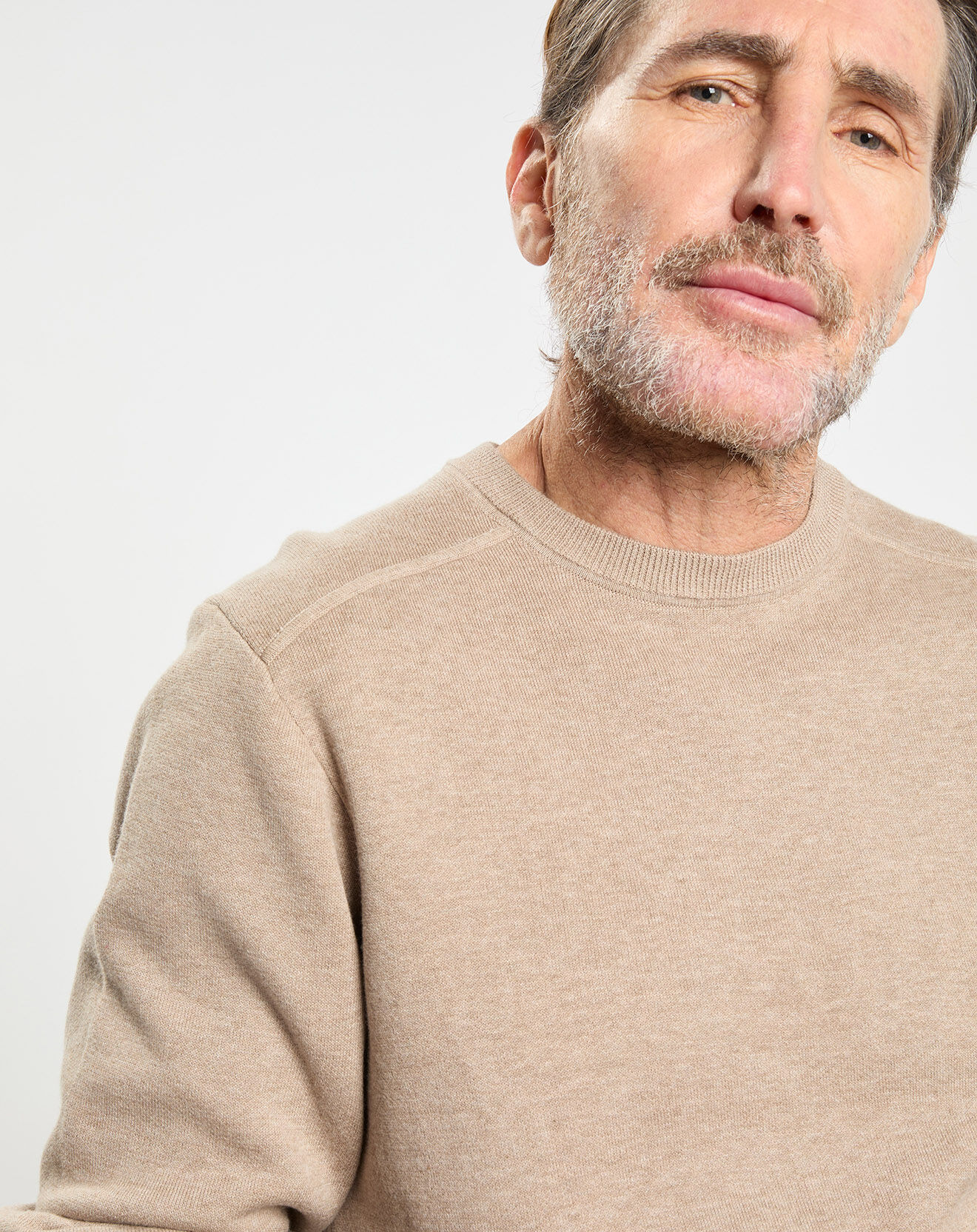 Hackett London Pull col rond uni beige