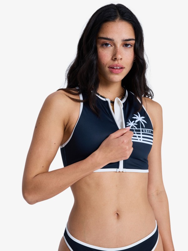 The Retro Essentials Crop Top Haut de bikini crop-top Noir Femme