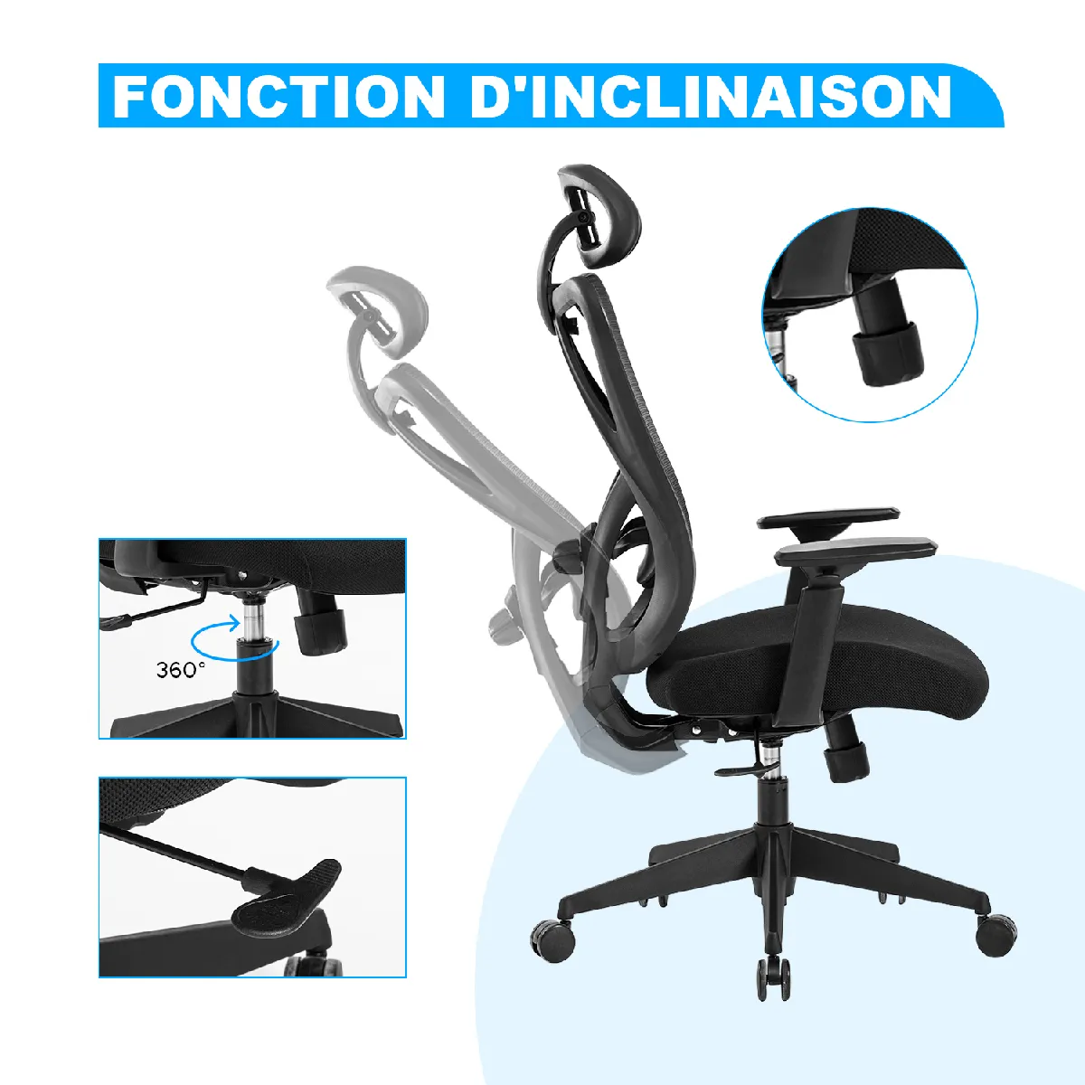 Seven Comfort Fauteuil de bureau - Noir