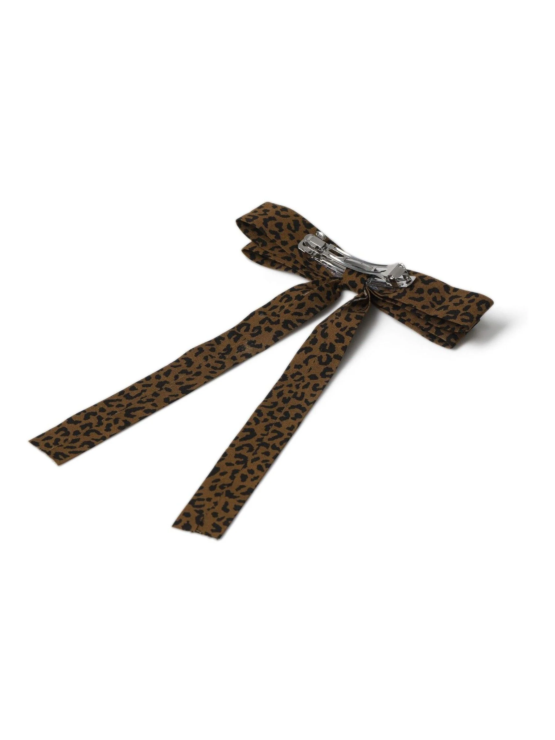 Aela Skinny Leopard Print Brown Bow