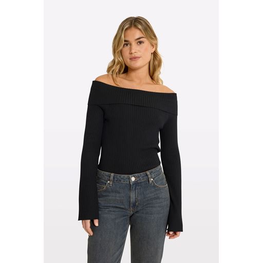 Envii Entopo Strikbluse, Black, S