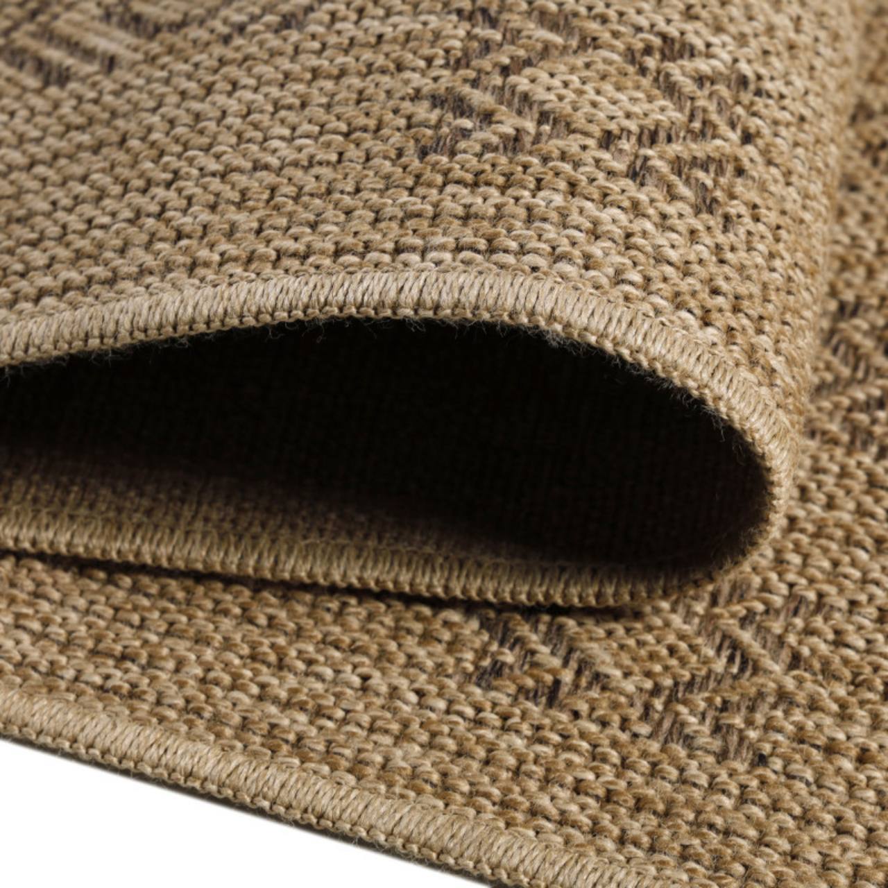 In & Outdoor Teppich Wetterfest Läufer Beige - Balkon Teppich Wasserfest