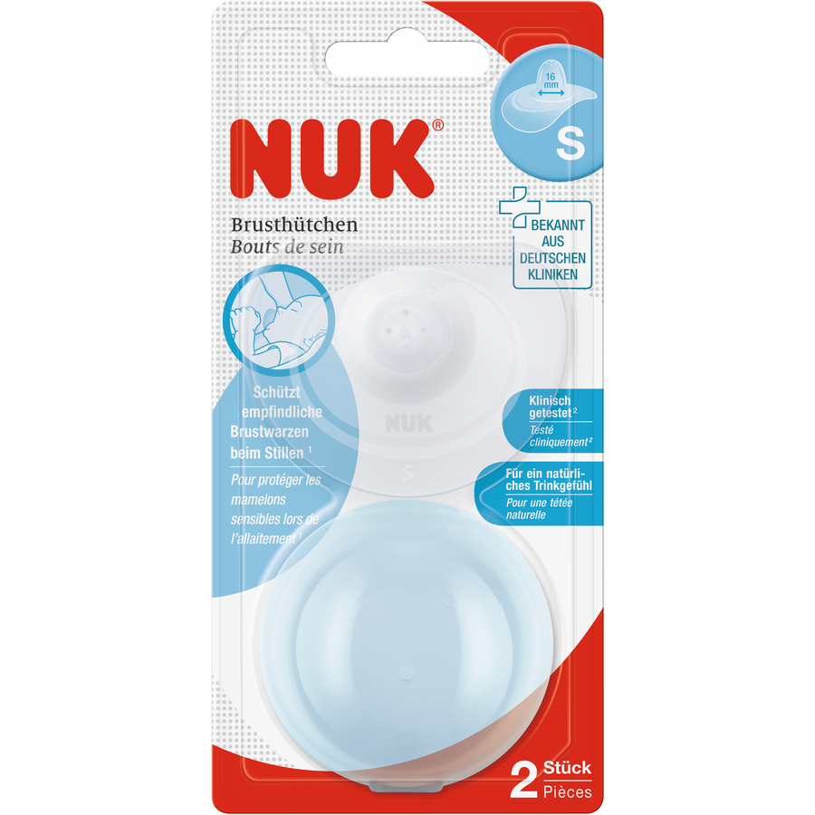 NUK Brusthütchen 2er Pack Silikon Gr. S mit Schutzdose