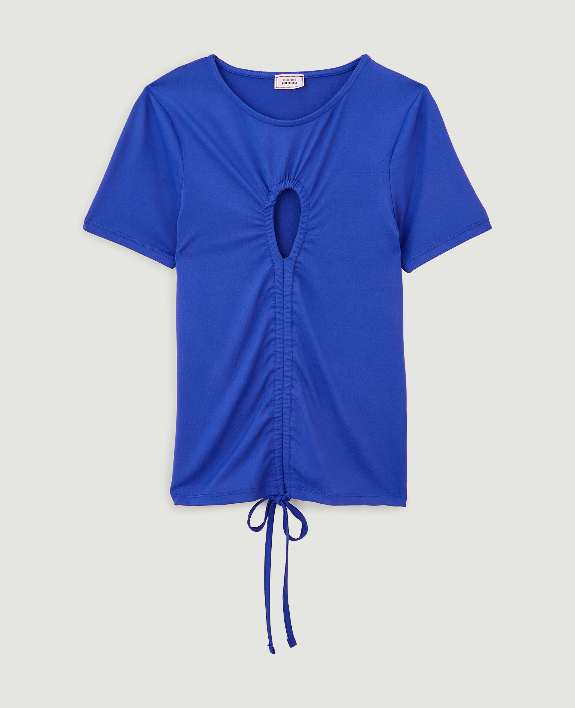 Top avec découpe et liens coulissés - Bleu électrique