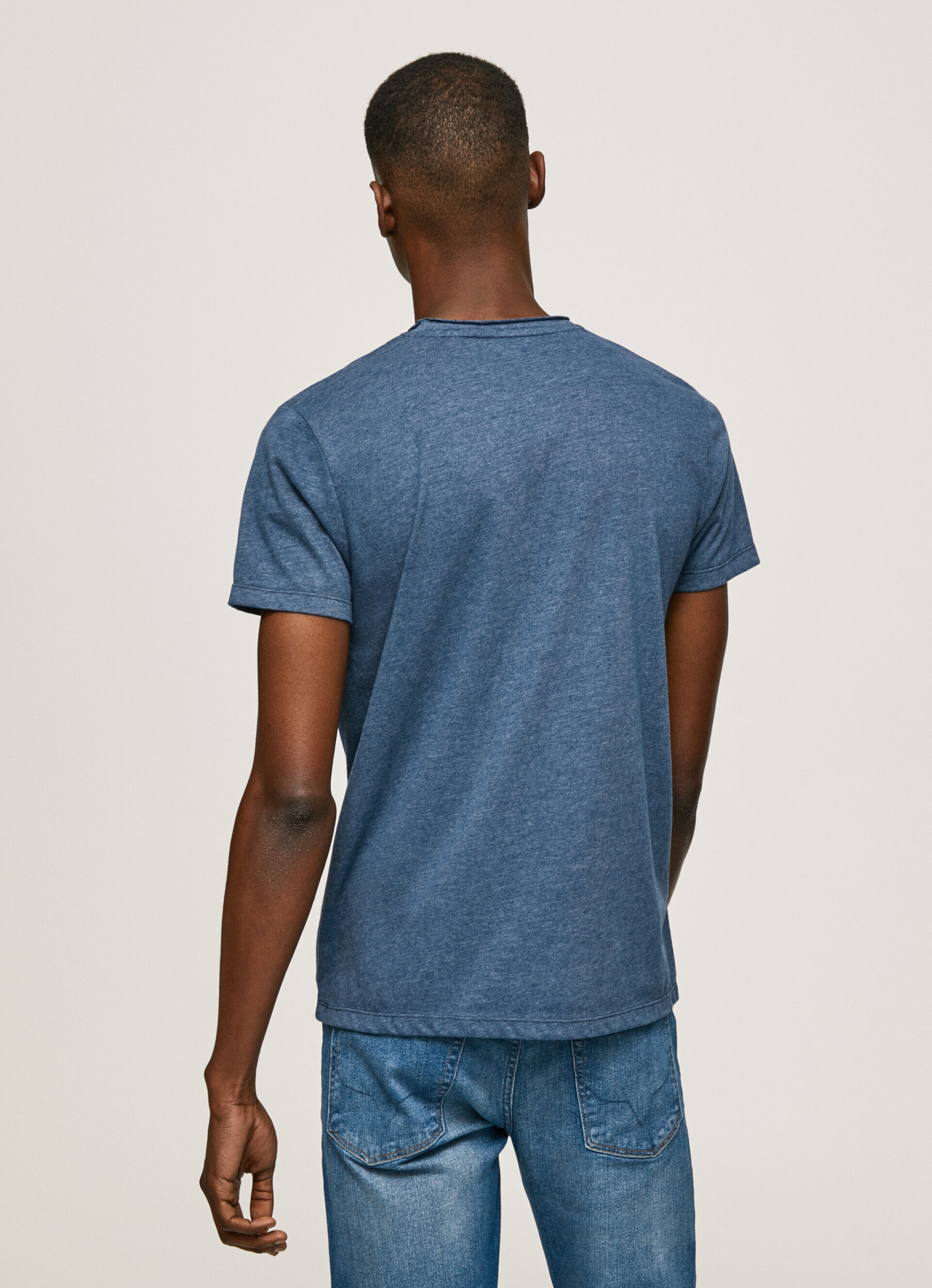 Camiseta mesclada com logotipo estampado - Jarman Azul