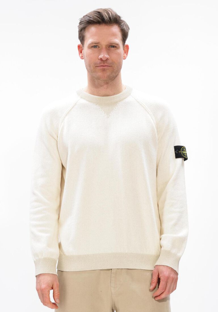 ecru stone island trui crew neck s01d3