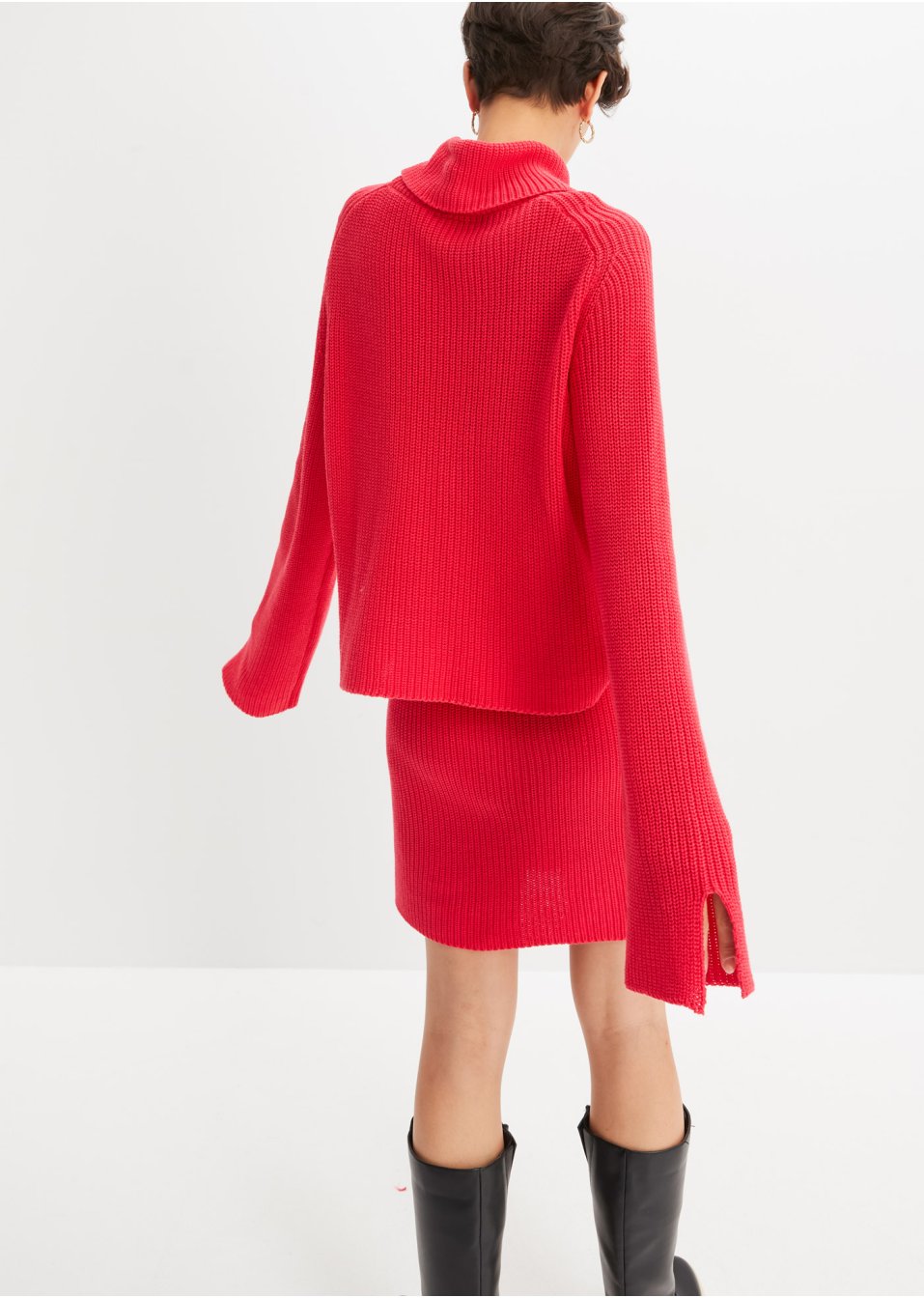 Pull court en maille avec col roulé