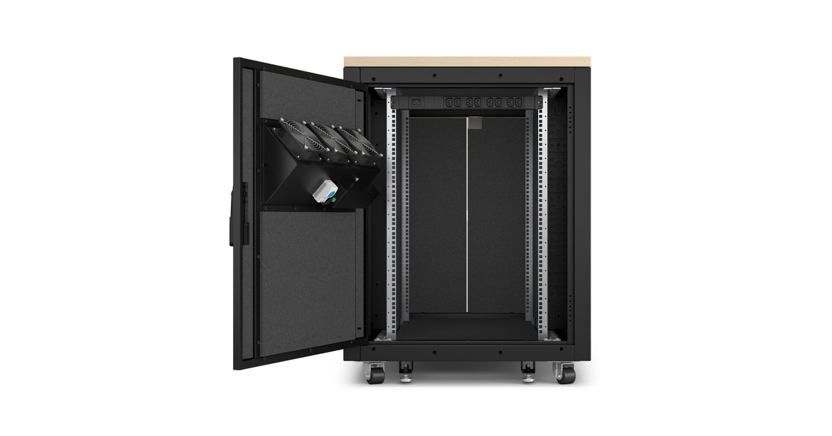 APCNetShelter AR4017IA, 17U server rack  (Houtkleur/zwart, 75(b) x 100,5(h) x 113,04(d) cm, geluiddicht)