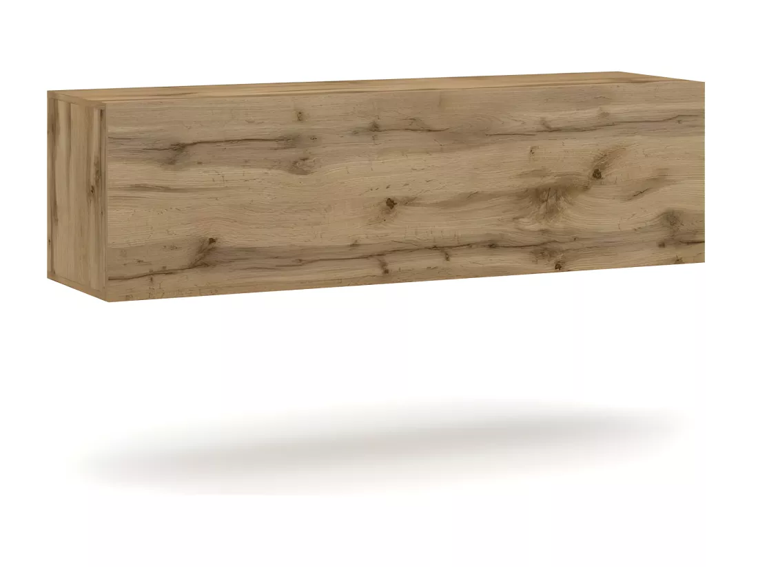 Petit meuble de rangement suspendu NEVER chêne wotan 140cm